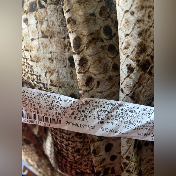 Zara snakeskin print blouse with neck tie - Picture 13 of 15